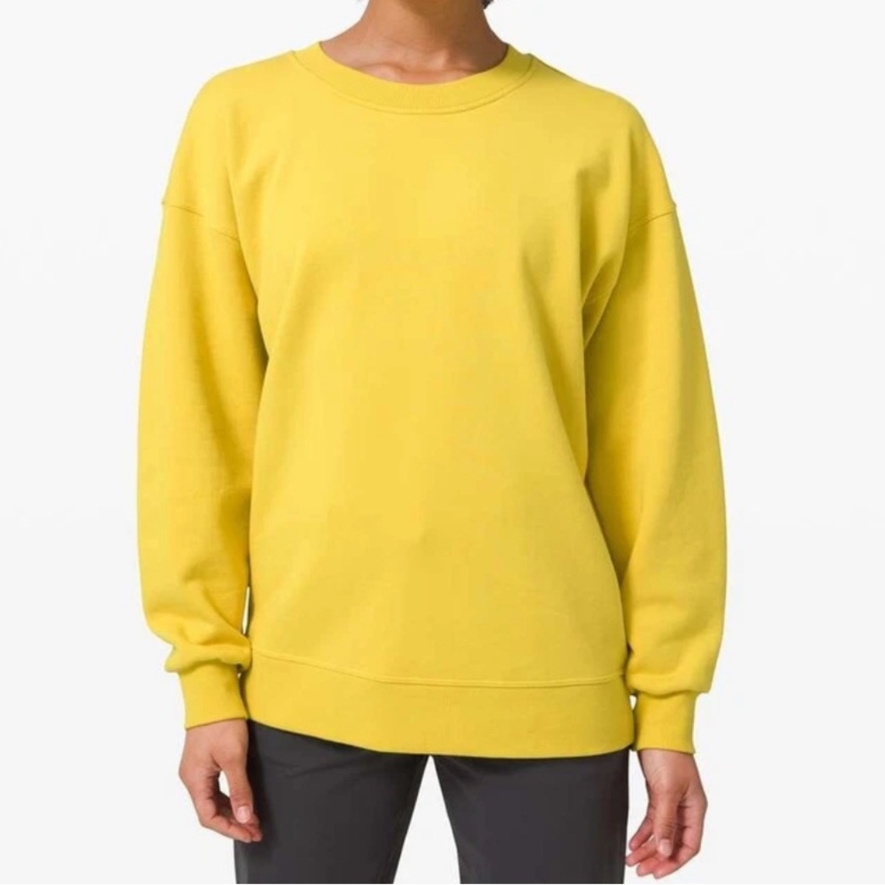 Lululemon Perfectly Oversized Crew Soleil Sweatshirt Yellow Cotton Terry 8